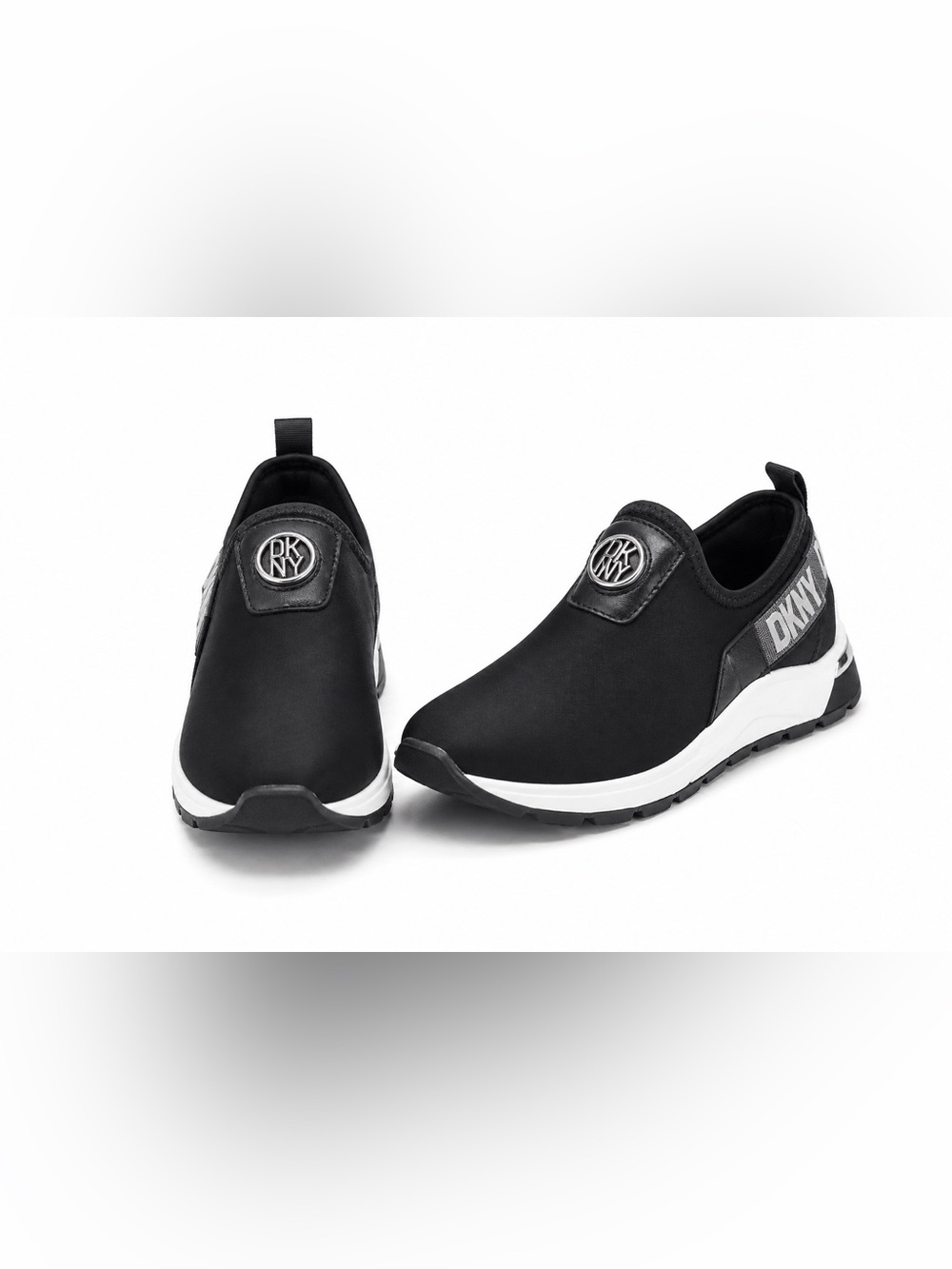 DKNY Kids Black and White Slip-On Sneakers